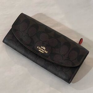 NEW Coach Signature PVC Slim Envelope Wallet